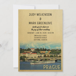 Prague Wedding Invitation Tsjechië Kaart