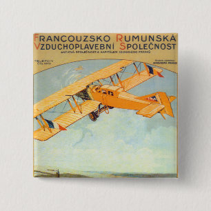 Praha ~ Franco Roumanie Vierkante Button 5,1 Cm