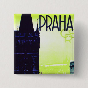 Praha Vierkante Button 5,1 Cm