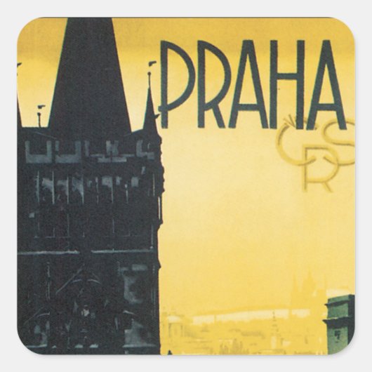 Praha Vierkante Sticker (Voorkant)
