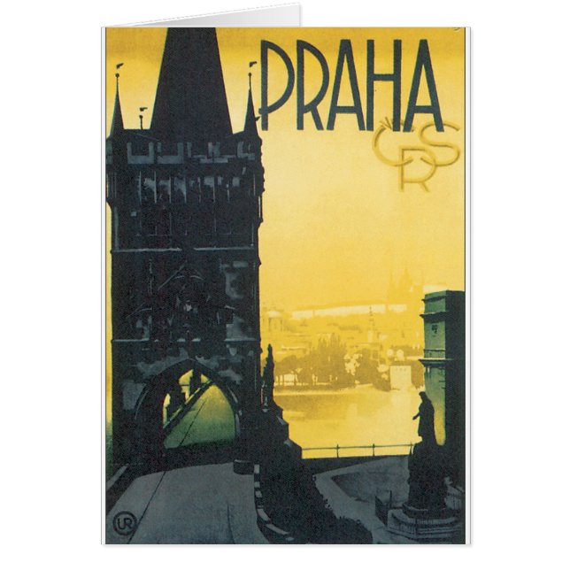 Praha Vintage Travel Poster (Voorkant)
