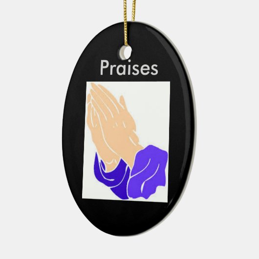 Praiende handen, geprezen versiering keramisch ornament (Links)