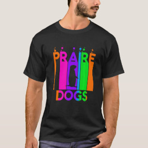 Praire Dogs Animal Rainbow Bubble met Silhouette T-shirt