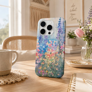 Prairie de fleurs sauvages aux aquarelles pastel