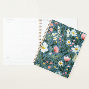 Prairie de Fleurs Sauvages Bleues Motif Floral Cot