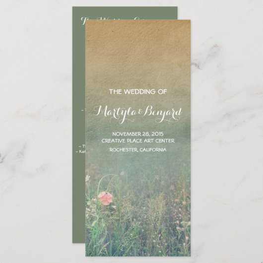 prairie d'été programmes de mariage romantique rus (Devant / Derrière)