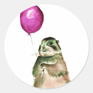 Prairie Dog Balloon Ronde Sticker