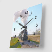 Prairie Dog Central Steam Engine #3 Square Clock Vierkante Klok (Hoek)