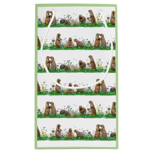 Prairie Dog Meadow Gift Bag Klein Cadeauzakje (Achterkant)