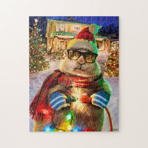 Prairie Dog met kerstlichten Legpuzzel