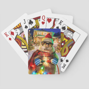 Prairie Dog met kerstlichten Pokerkaarten