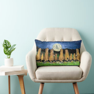 Prairie Dog Moon Night Scene Designer Pillow Kussen