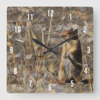 Prairie Dog Square Clock Vierkante Klok