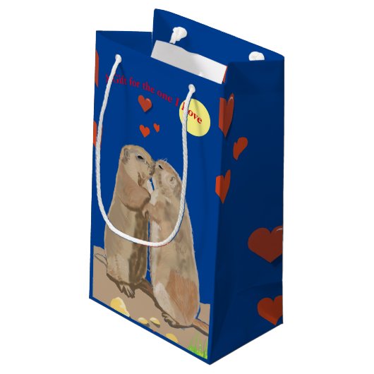 Prairie Dog Valentine’s Day Klein Cadeauzakje (Achterkant Gekanteld)