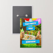 Prairie Dog Verjaardagsfeestje Button (Voorkant / Achterkant)