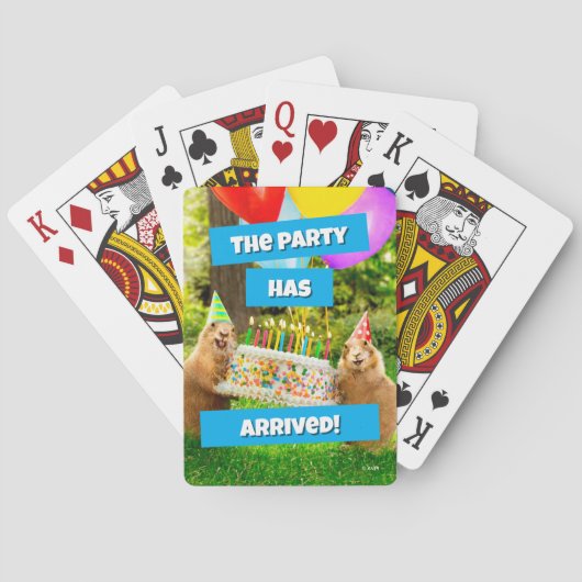 Prairie Dog Verjaardagsfeestje Pokerkaarten (Achterkant)