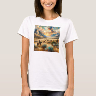 Prairie Dusk: Western T-shirt voor vrouwen