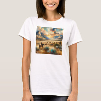Prairie Dusk: Western T-shirt voor vrouwen