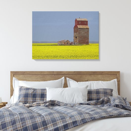 Prairie Elevator Landscape Stretch Canvas Afdrukke Afdruk (Insitu (Slaapkamer))