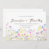 prairie et papillon colorés faire-part de mariage (Devant / Derrière)