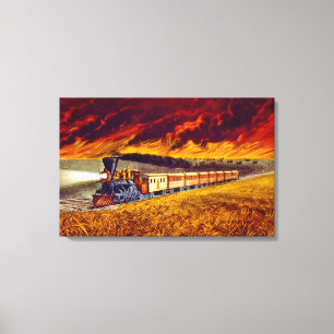 Prairie Fire 1872 Canvas Afdruk