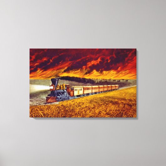 Prairie Fire 1872 Canvas Afdruk (Voorkant)