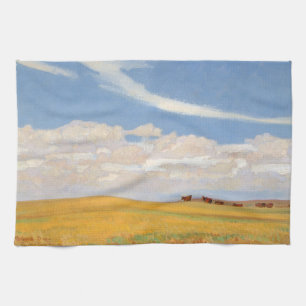 Prairie Na Storm van Maynard Dixon, kunst Theedoek