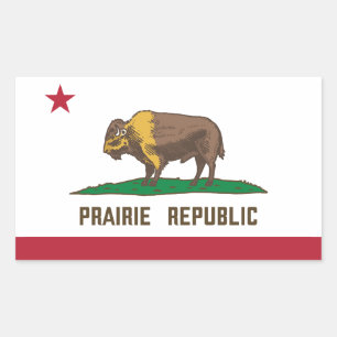 Prairie Republic Bison Flag Great Plains Rechthoekige Sticker