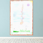 Prairie Rose Impressionist Art Canvas Afdruk (Insitu (Houten vloer))