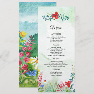 prairie sauvage Carte de menu Mariage Fleur sauv