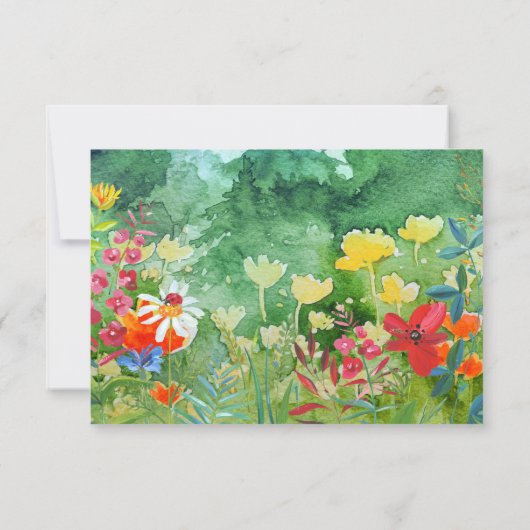 prairie sauvage | Cartes RSVP de Mariage Forêt Été (Dos)