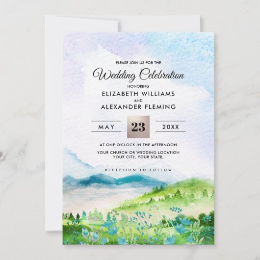 prairie sauvage | Invitations de mariage dans les  (Devant)