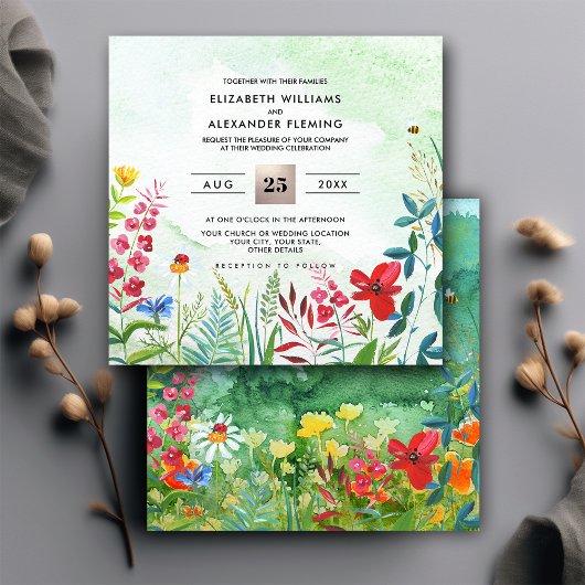 prairie sauvage | Invitations de mariage d'été dan