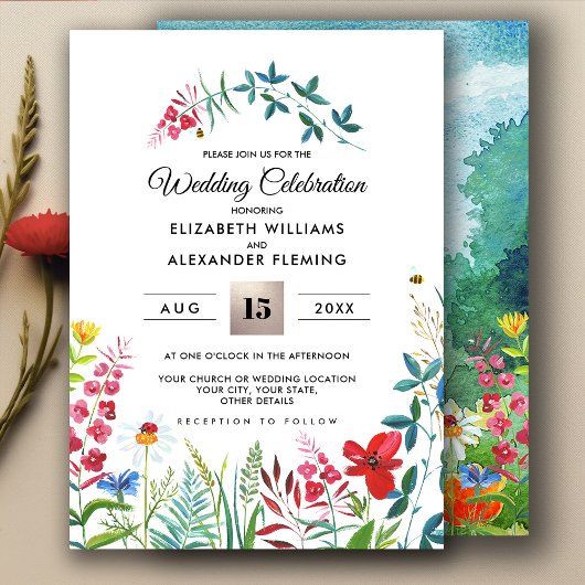 prairie sauvage | Invitations de mariage d'été dan