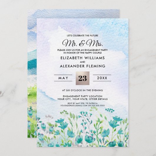prairie sauvage | Invitations du Spring Engagement (Devant / Derrière)