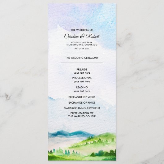 prairie sauvage | Programmes de mariage dans les m (Devant)