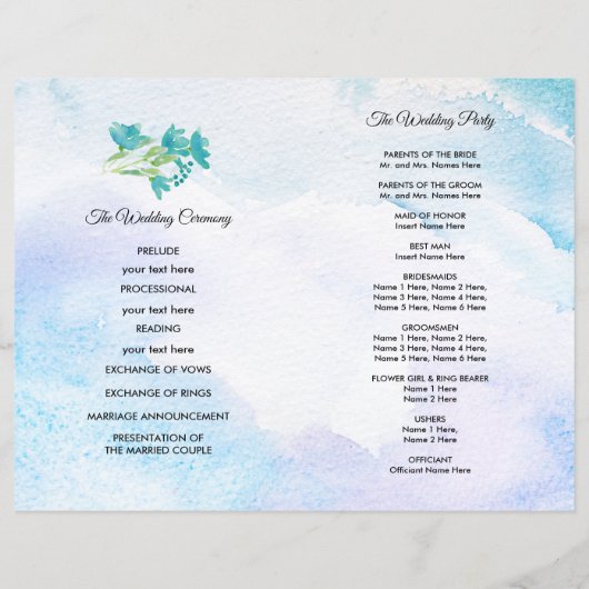 prairie sauvage | Programmes de mariage Spring Mou (Dos)