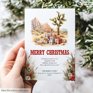 Prairie stijl kerstgroetkaart bewerkbaar feestdagenkaart