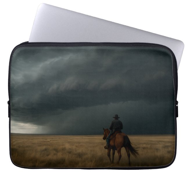 Prairie Storm - Dramatic Western Weather Laptop Sleeve (Voorkant)