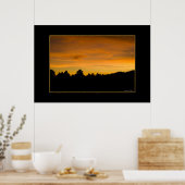 Prairie Sunset Treeline Silhouette Foto Poster (Keuken)