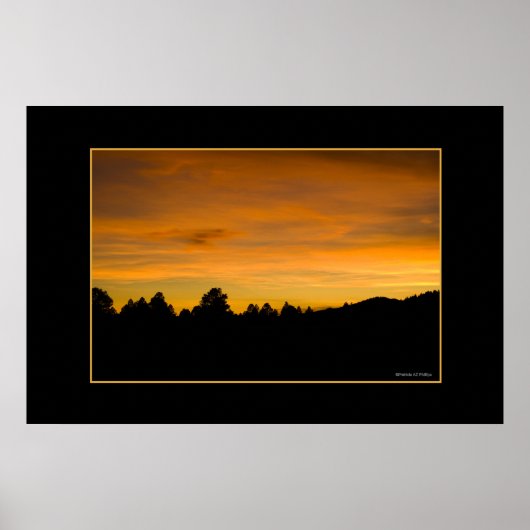 Prairie Sunset Treeline Silhouette Foto Poster (Voorkant)