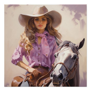 Prairie Thistle: Cowgirl kunst aan de muur Perfect Poster