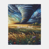 Prairie Tornado Glas in lood Kunst Fleece Deken (Voorkant)