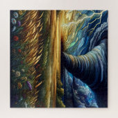 Prairie Tornado Glas in lood Kunst Legpuzzel (Horizontaal)