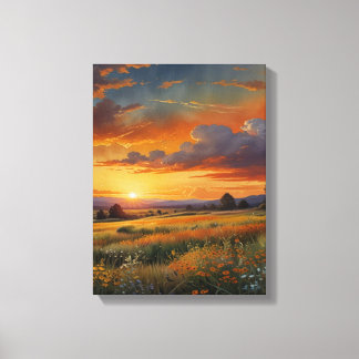 Prairie Waterverf Canvas Muurkunst