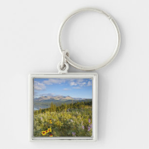 Prairie-wildbloemen en Lower Two Medicine Lake Sleutelhanger