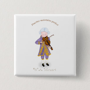 Praktijk handhaaft perfect (Violin) Vierkante Button 5,1 Cm