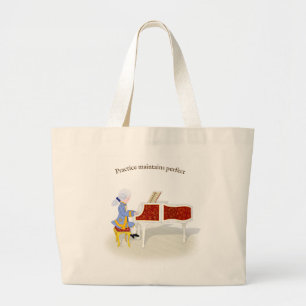 "Praktijk handhaaft perfecte Mozart die Piano spee Grote Tote Bag
