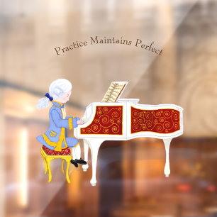 "Praktijk handhaaft perfecte Mozart die Piano spee Raamsticker