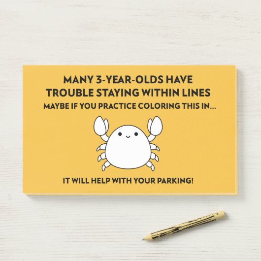 Praktijk Kleuren Bad Parking Crab Post-it® Notes (Op bureau)